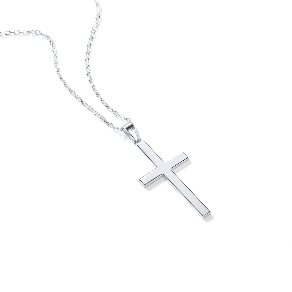 U7 925 Sterling Silver Cross Necklaces Pendants Vintage Jewelry Bijoux Femme Gift For Women Accessories Statement Necklace SC192