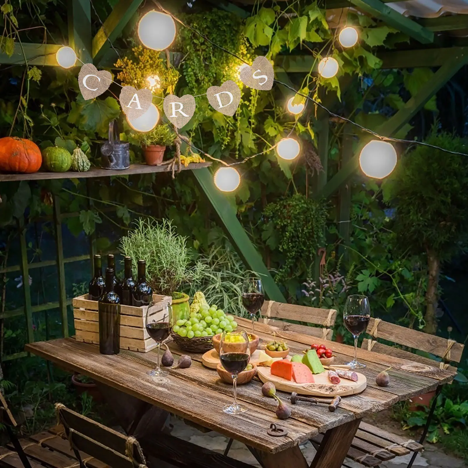 

Hessian Bunting 9X9Cm Flags 1.2M Length Cards Design Rustic Vintage Wedding Party Decor Bunting Banner Rustic Party