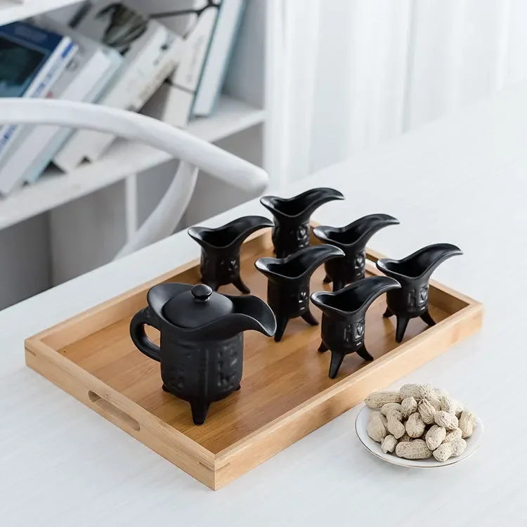 

Ceramic wine bottle wine glass household wine set antique dispenser Baijiu rice pot celadon cup gift
