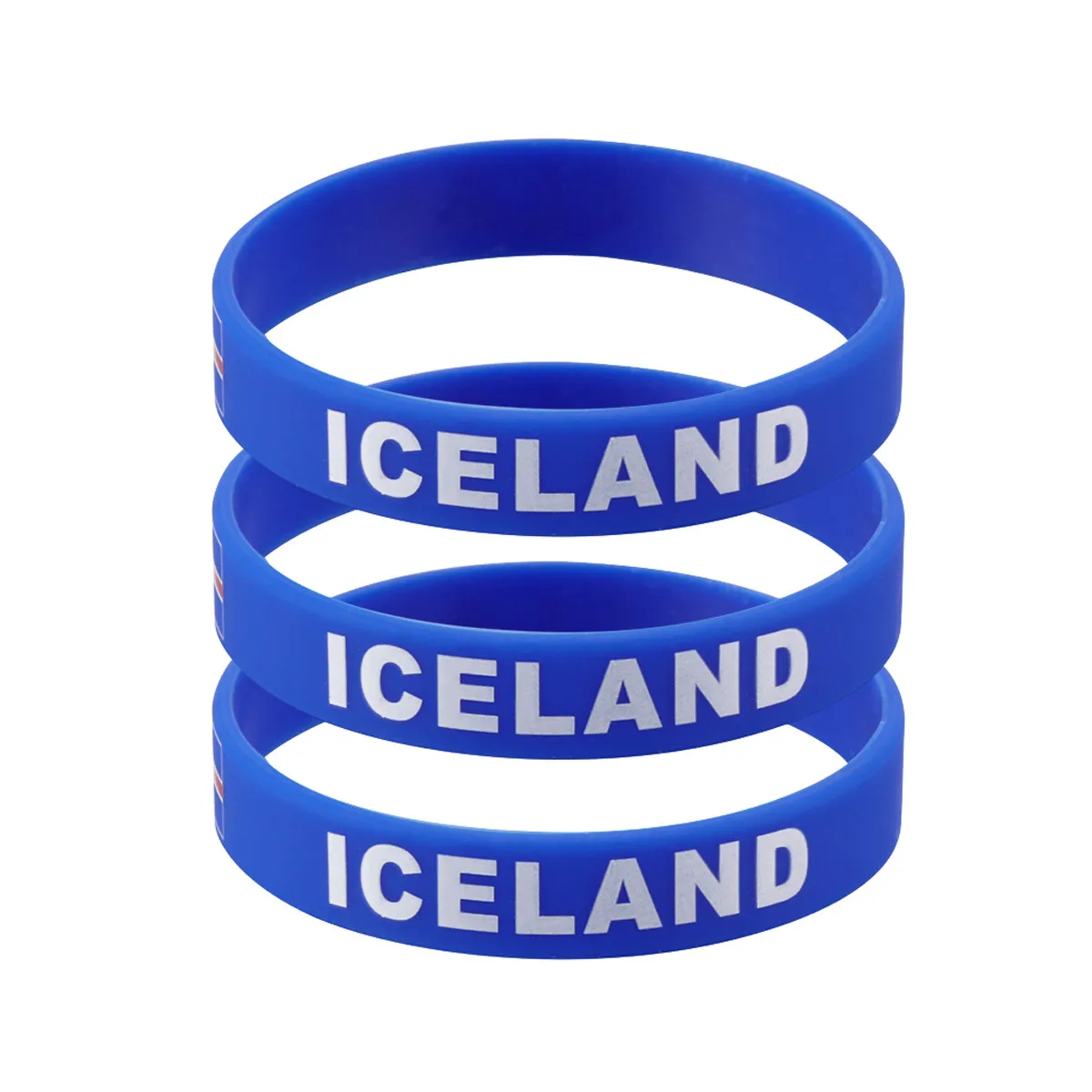 6Pcs Soft Silicone Country Wristband One Size Fits Most Ideal for Football Cup Cheer Support Team Spirit Fan