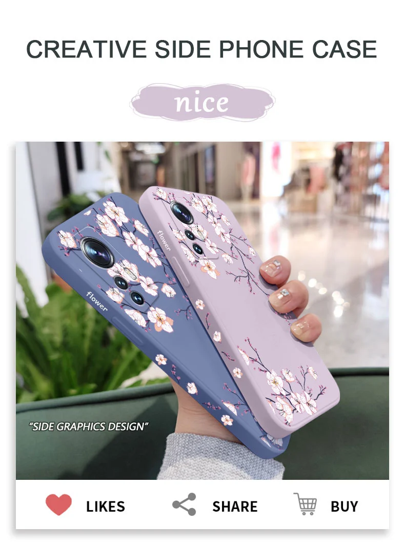 Plum Blossom Phone Case For Xiaomi Mi 14T 14 13 12 13T 12T 12S 11 11T Ultra 10 10T 9 9T 9SE 8 Pro Lite 5G Liquid Silicone Cover