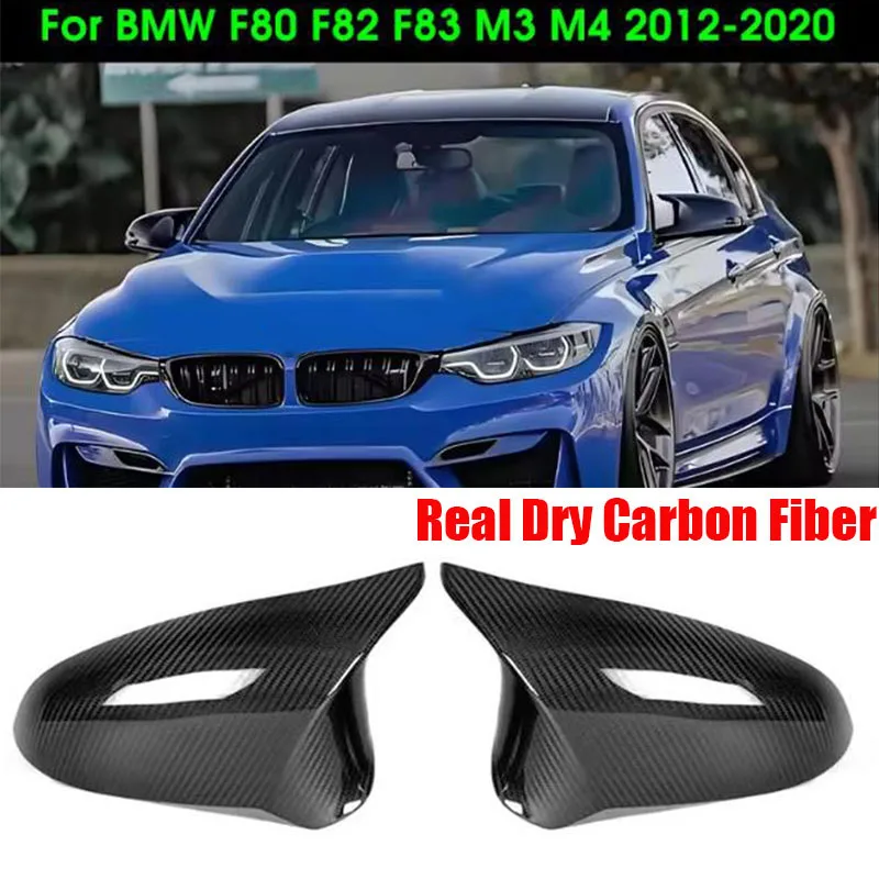 

Side Mirror Caps Shell Replacement Real Carbon Fiber Car Rearview Mirror Covers For BMW F80 M3 F82 F83 M4 F87 M2 2014-2020