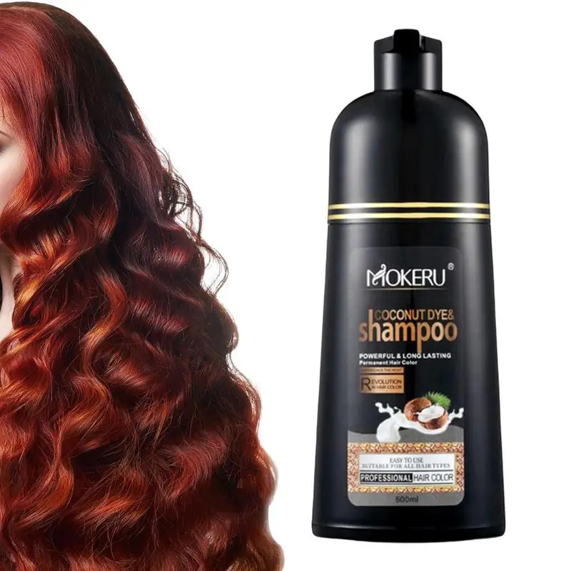 Black Instant Hair Color Shampoo For Gray Hair 500ml Dye Shampoo For Gray Hair For Men Women Long Lasting Color Black Shampoo