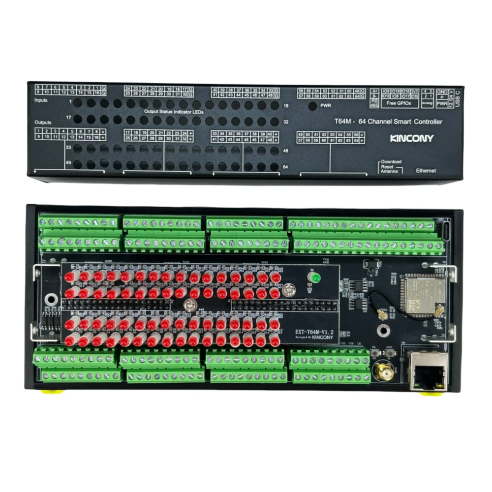 KinCony ESP32 Tiny Smart Controller-T64M (64CH MOSFET)