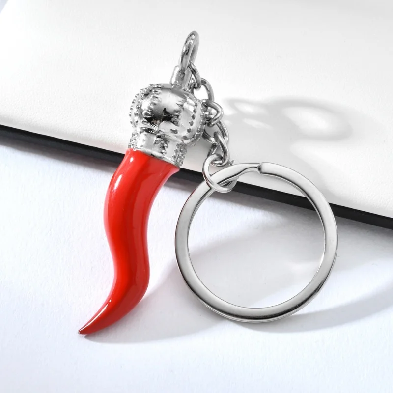 2025 New Good Luck Red Pepper keychain–Italy Collection of Key Rings & Fobs Great Chili Pepper Charm Rear View Mirror