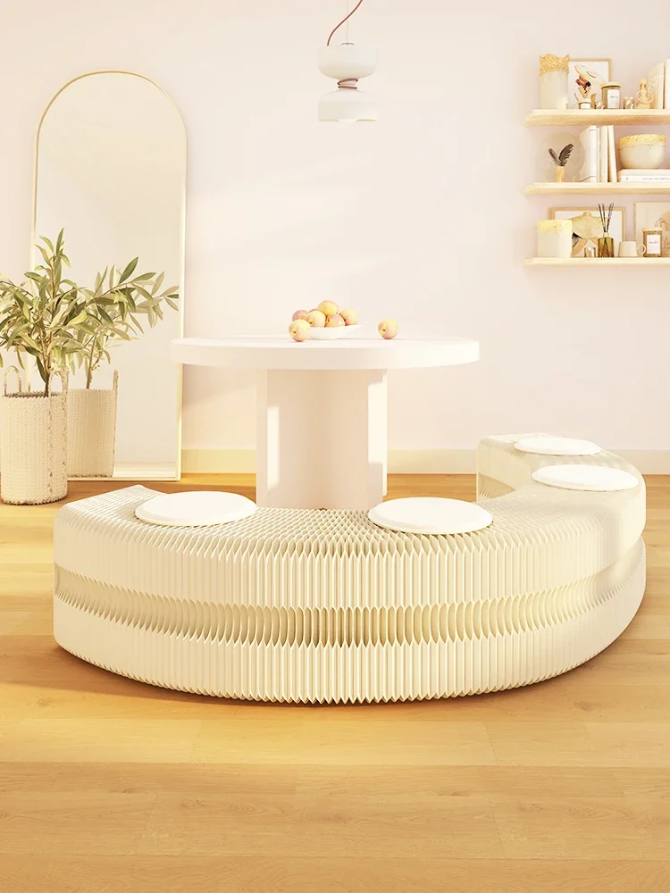 Folding Multi-seat Retractable Sofa Bedside Stool Fashion Exhibition Custom Stool Space Saving Furniture