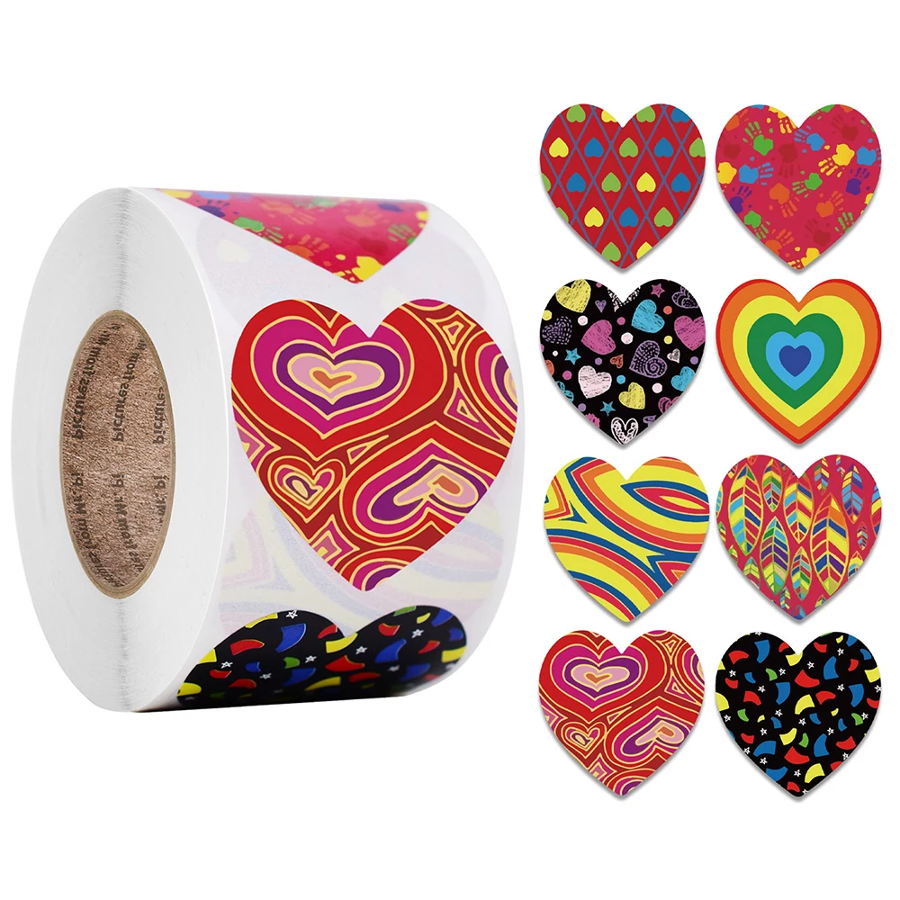 100-500Pcs Heart Shaped Stickers Seal Labels Stickers Scrapbooking Gift for Package and Wedding Decoration Stationery Sticker