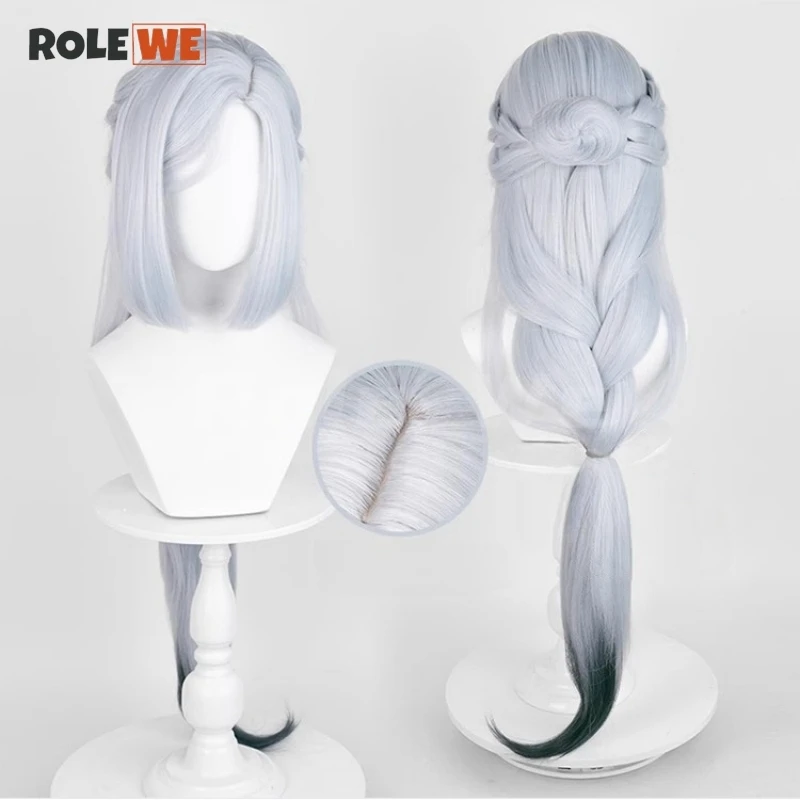 

Shenhe Cosplay Wig Genshin Impact Lantern Rite New Skin 100cm Braid Heat Resistant Synthetic Hair Halloween Anime Wig + Wig Cap