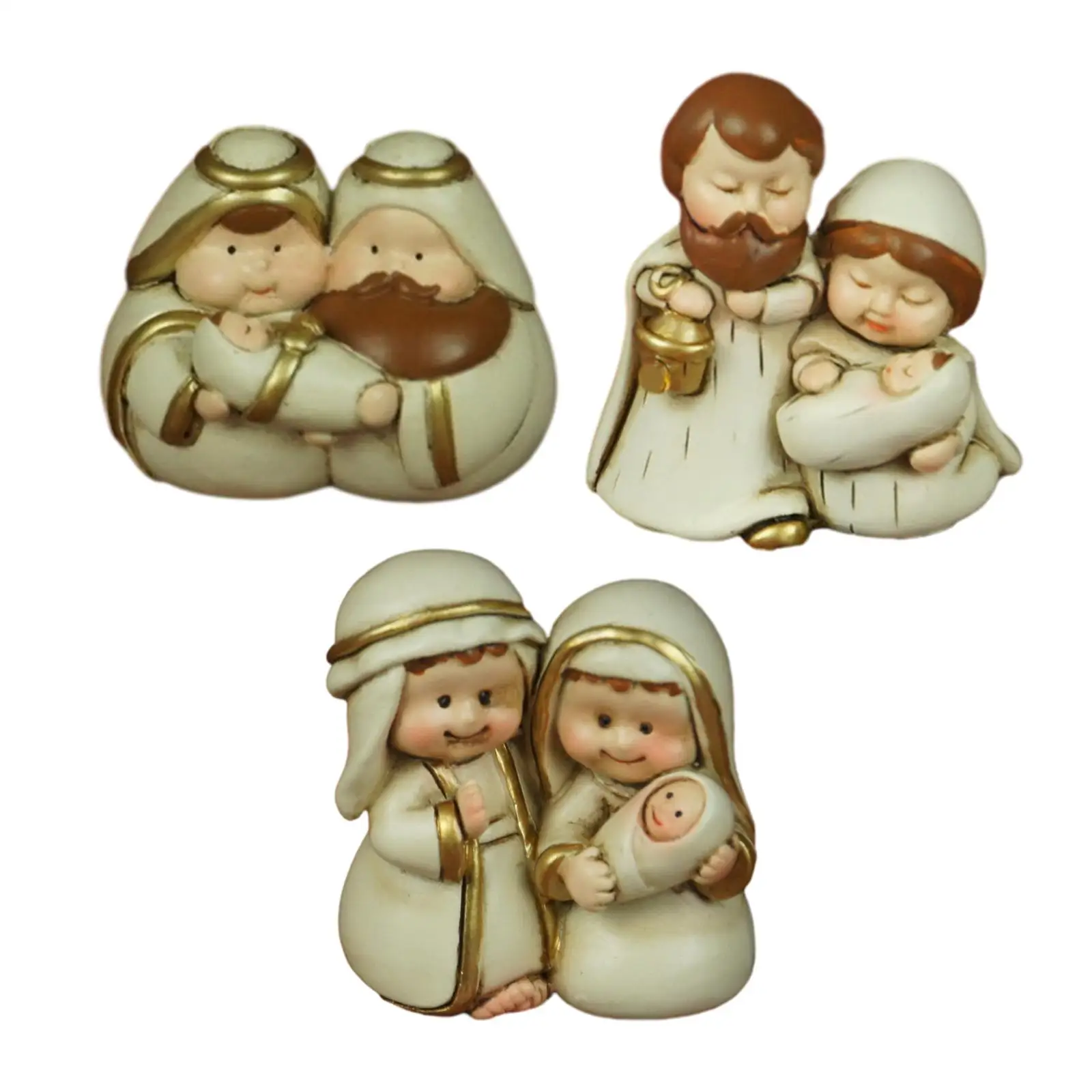 Holy Family Figurine Craft Jesus Mary Joseph Figurines Decorative Nativity Scene Statues for Church Home Shelf Table Decoration