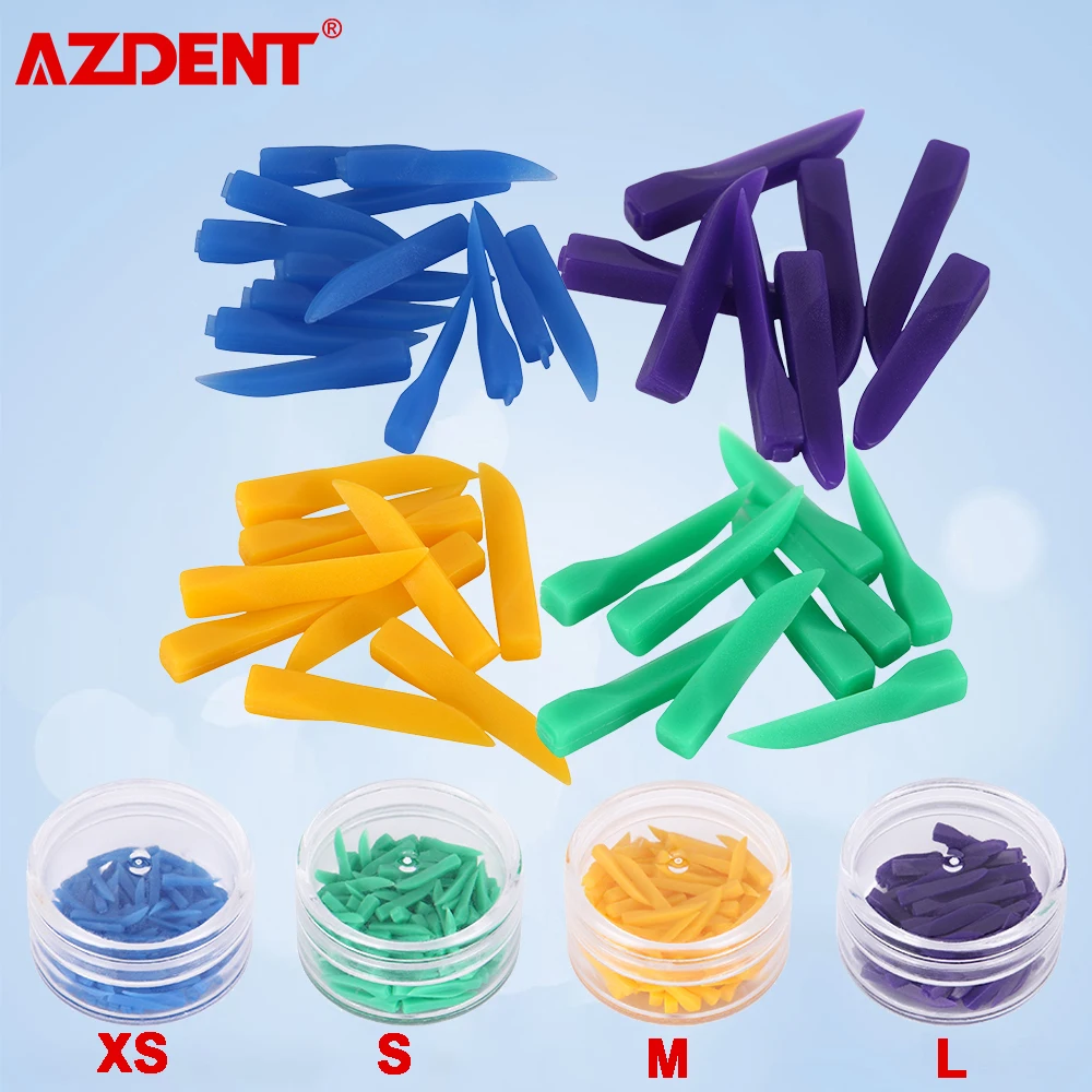 AZDENT 350pcs/Set Dental Wedges Disposable Tooth Gap Wedges Plastic Dentist Disposable Supplies 4 Kind Different Sizes Kit