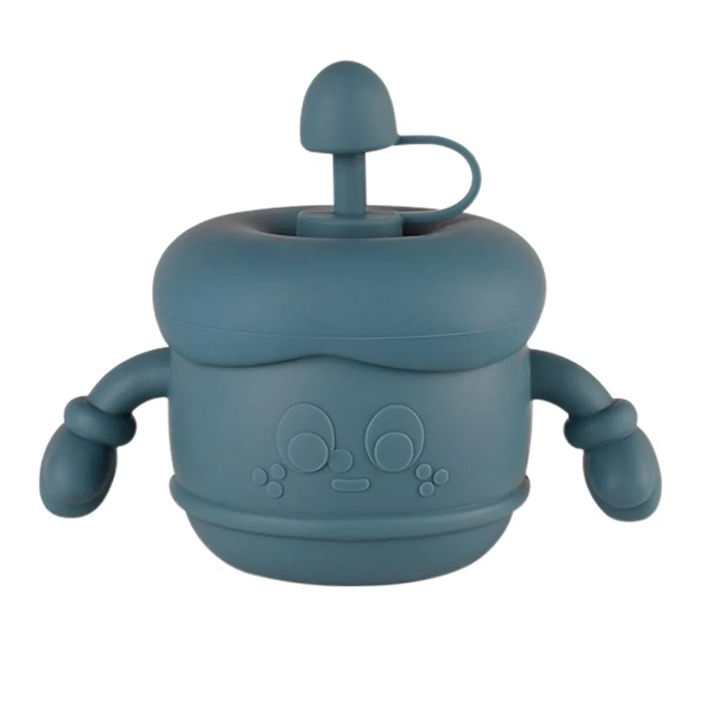 

Креативная детская тренировочная чашка, мягкая силиконовая герметичная соломенная бутылка для воды для малышей с крышкой, нескользящая ручка, чашки-непроливайки для малышей