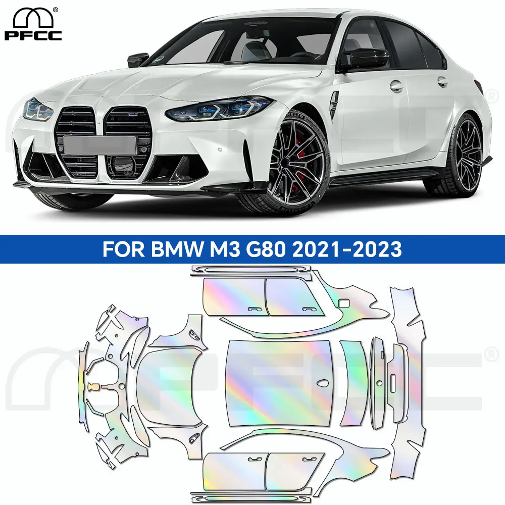 

PFCC for BMW M3 G80 2021 2022 2023 Paint Protection Film Car Anti-Scratch Body Sticker Original Pre Cut PPF TPU Transparent