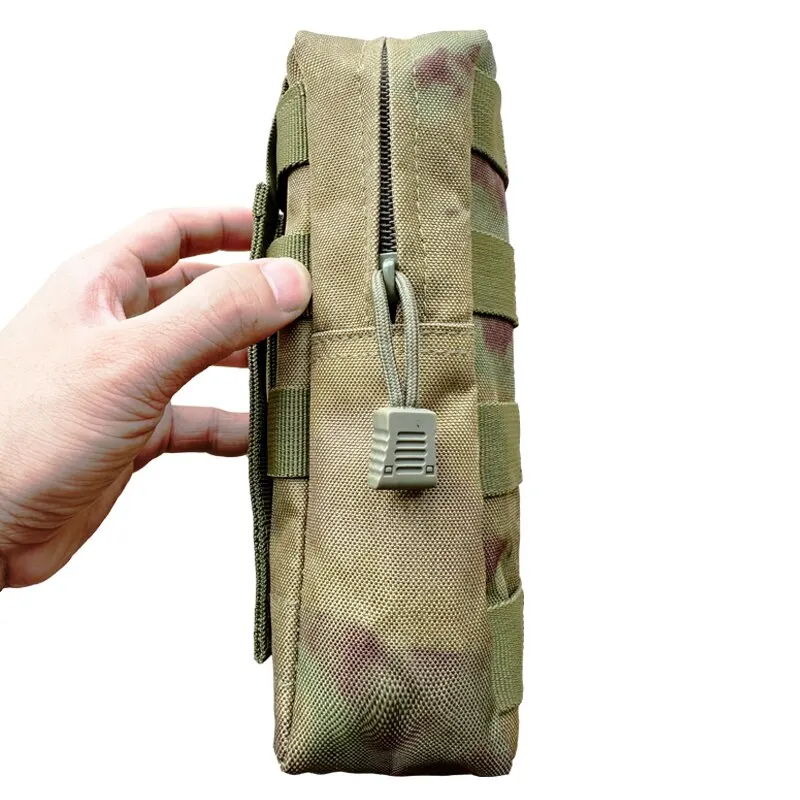 Outdoor Tactical Molle Waist Bag Oxford ATS-Camouflage Storage Fanny Pack for Hunting Backpack Tactical Vest Attachment