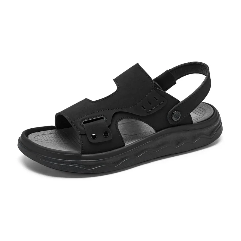 Summer Outdoor Retro Sandals Men Genuine Leather Sandals Beach Sandalias Hombre Verano Sandale Homme