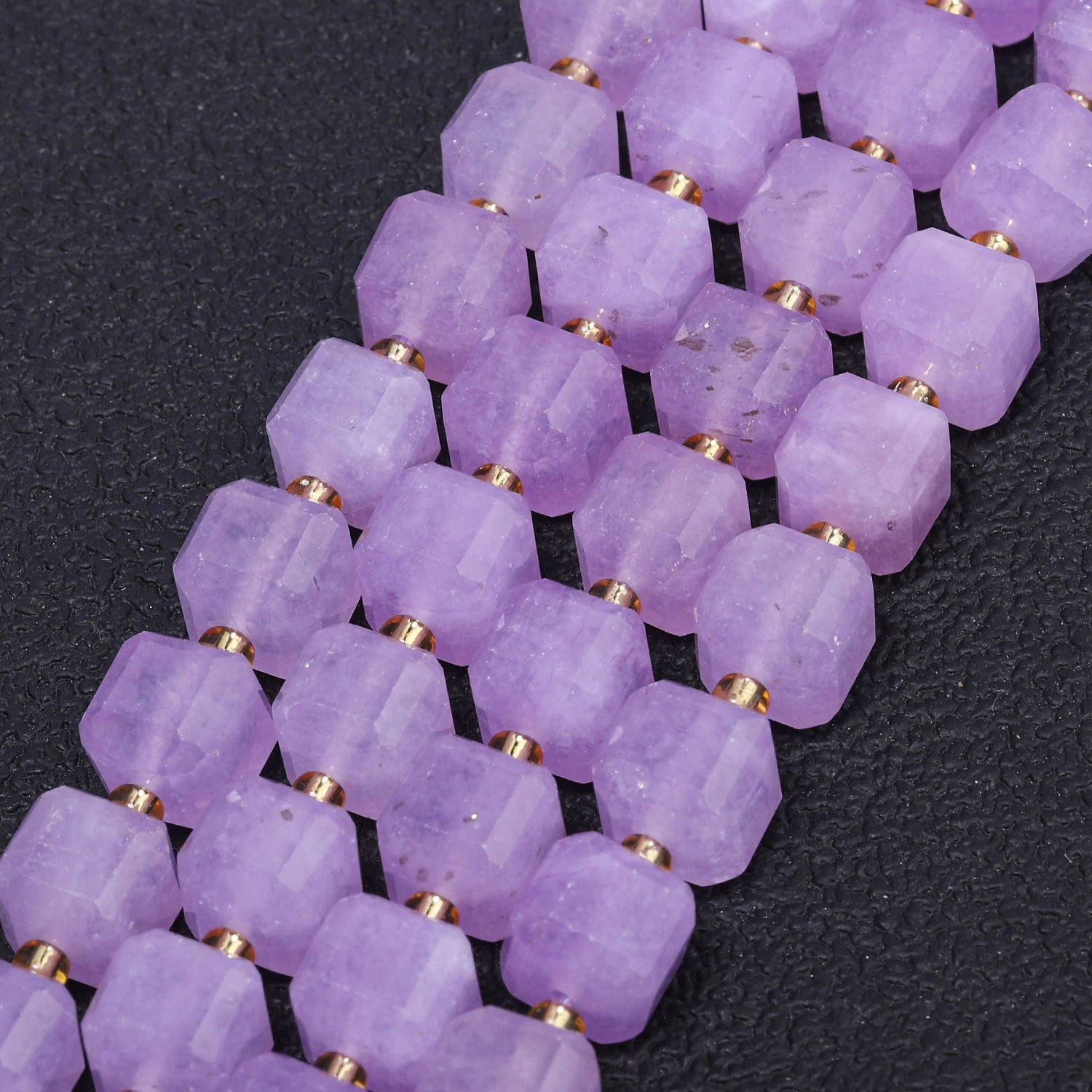 7-8mm Faceted Square Natural Purple Chalcedony Stone Beads Cube Shape Beads For Jewelry Making Diy Bracelets Accessories 7.5''