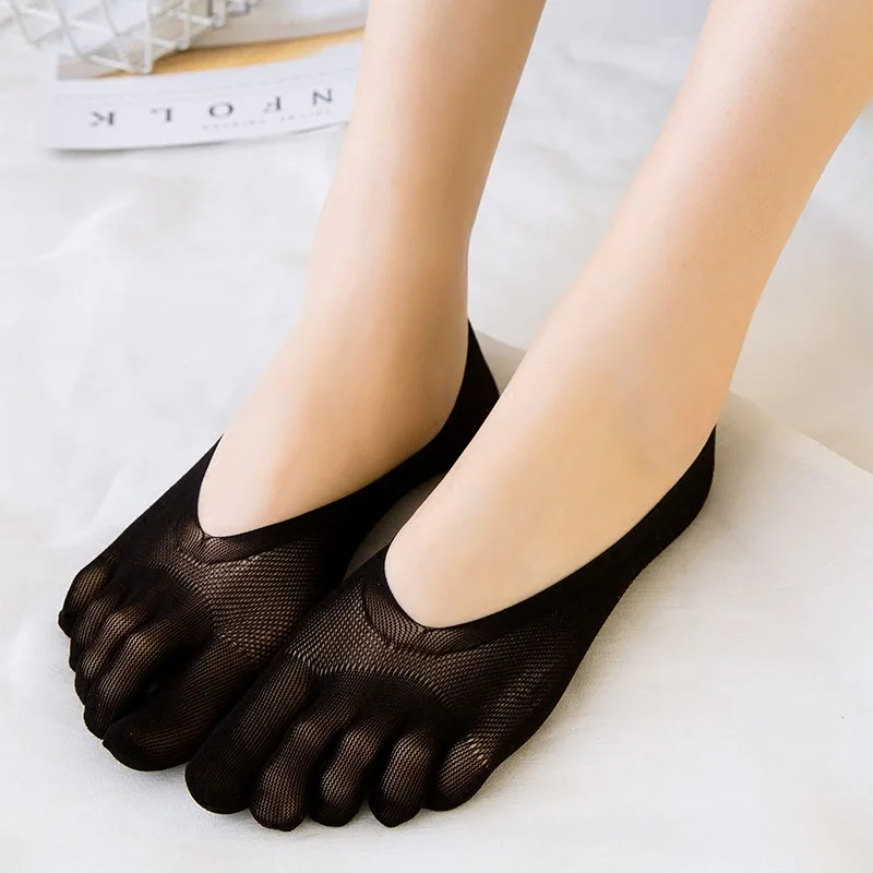 1/3/5 Pairs/Lot Women Summer Five-Finger Socks Ultrathin Funny Toe Invisible Boat Sokken Breathable Short Low Ankle Sox Non-slip