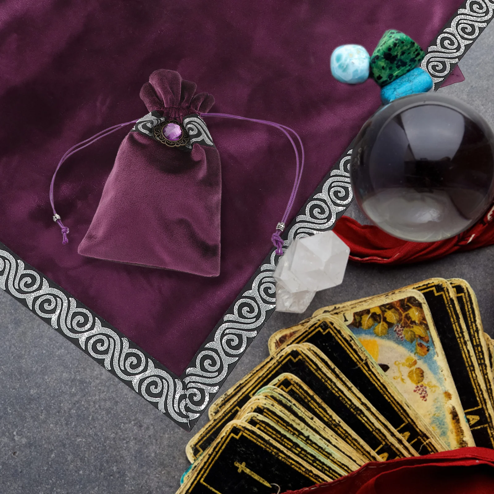 

1Set Unique Tarot Card Divination Table Cloth High-Quality Craftsmanship Resistant Wear Tear Great Gift for Lovers and