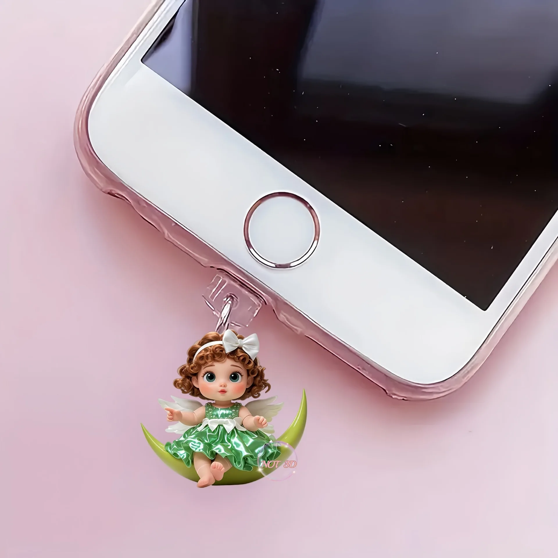 Iphone Connector Dust Plug Cute Fairy Phone Pendant Type-C Dust Plug White Phone Dust Plug For Phone Connector Mobile Devices