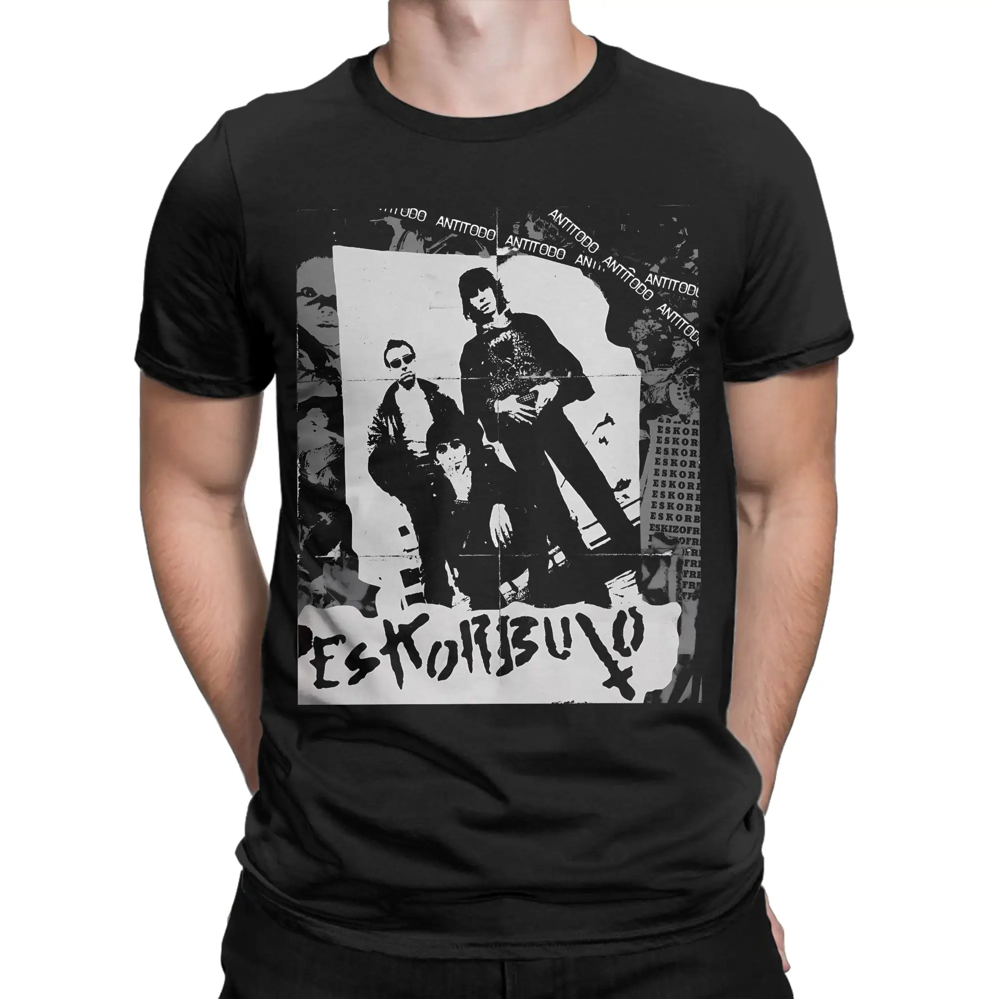 Men Eskorbuto Band T-Shirts Cotton Tops Beach Y2K Funny Short-Sleeve T-Shirt Crewneck Leisure Print Tee Shirt Plus Size 5XL