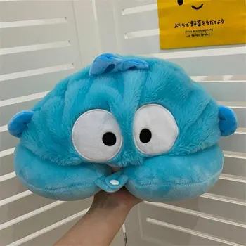 Kreslený Hangyodon U-tvarovaný kapucí polštář na krk plněný anime cestovní zatemňovací polštář na spaní kancelářský polštář v japonském stylu s kloboukem 10 nejlepší prodej cestovní polštář s mikinou - №6