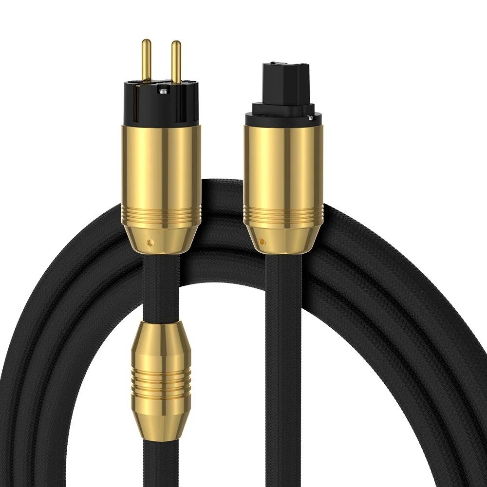 

Audiocrast P116 OFC Hifi Power Cable Hi-end Audiophile European AC Power Cord Cable EU Gold Plated Power Plug