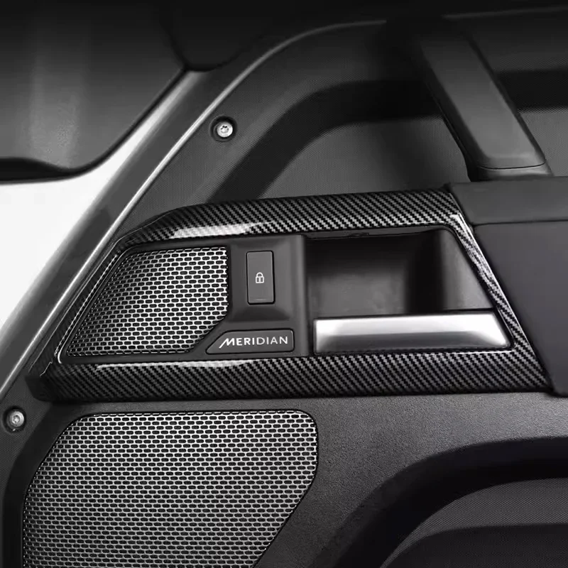 

Для Land Rover Defender 90 110 2020-2023, внутренняя ручка двери автомобиля, декоративная рамка, наклейки, аксессуары из настоящего углеродного волокна