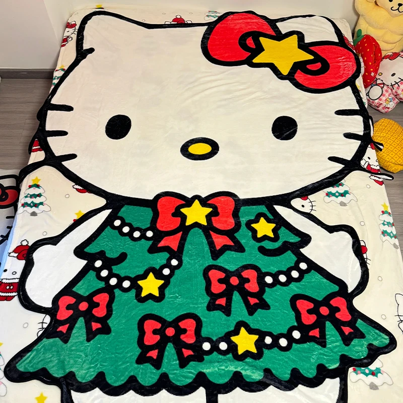 

Hello Kitty Flannel Throw Blanket Lightweight Soft Cozy for Bed Blanket Shape Christmas Blanket Kids Adult Gifts for Christmas