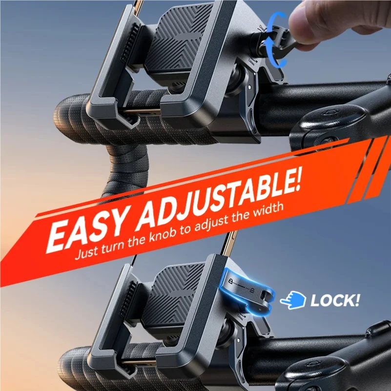 Support de téléphone pour moto, double amortisseur de vibrations, support universel pour vélo, pour téléphones de 4,7'' à 7''