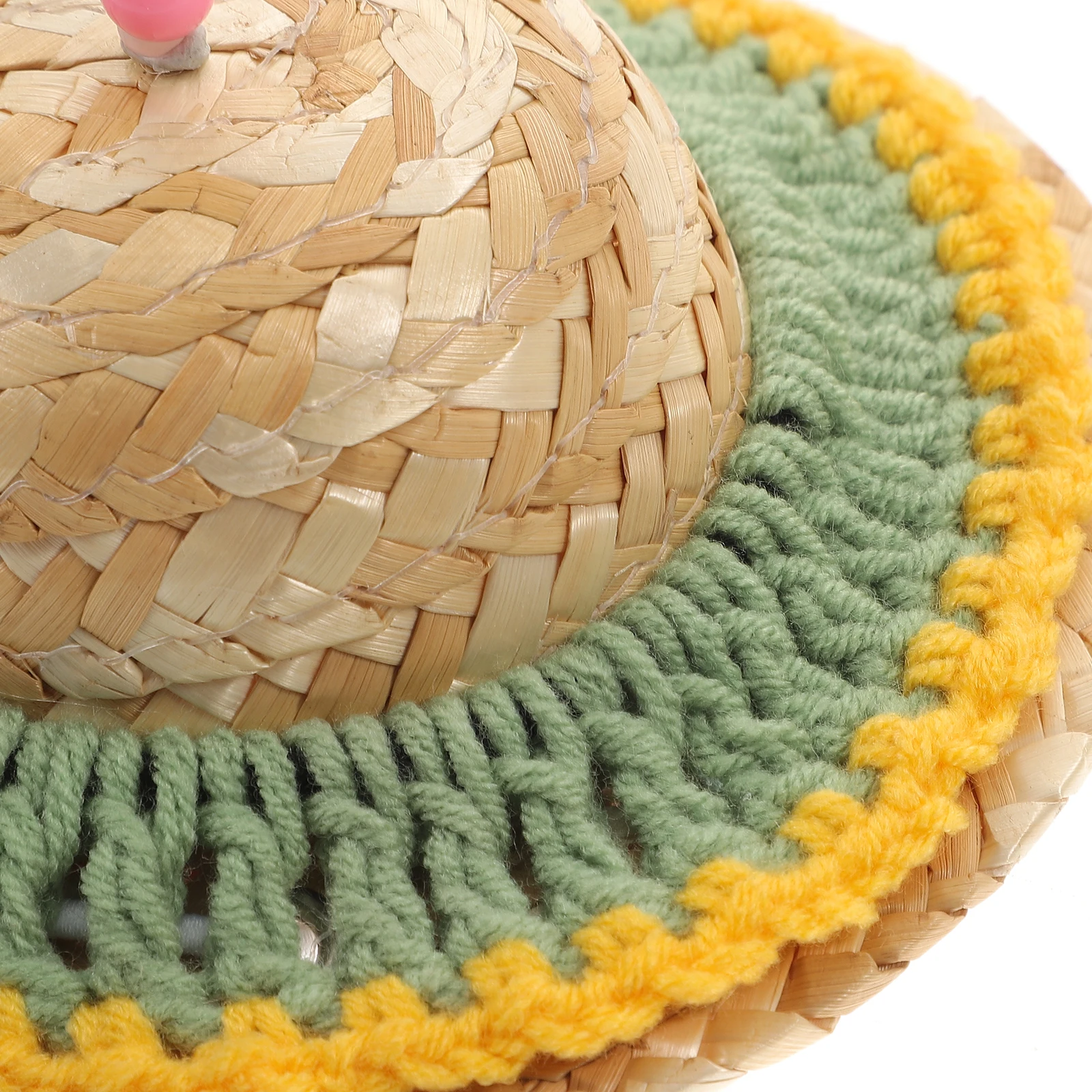 

Pet Hat Decorative Puppy Dog Cat Straw Hats Headgear for Small Pets Cosplay Party Photo Outing Stylish Lovely Adjustable Size