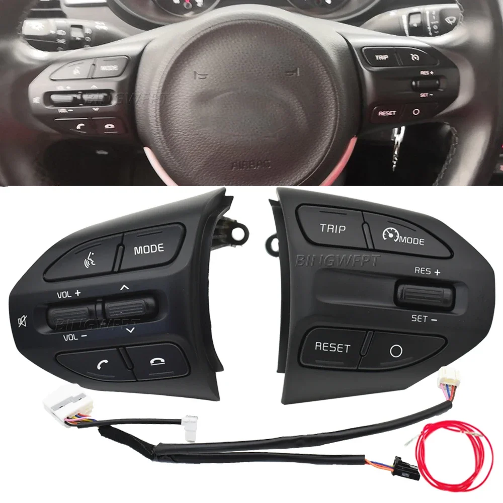 Multifunctional Steering Wheel Buttons For Kia RIO 2018-2021 X-LINE K2 RIO 4 Cruise Control Remote Volume Bluetooth Car Switches