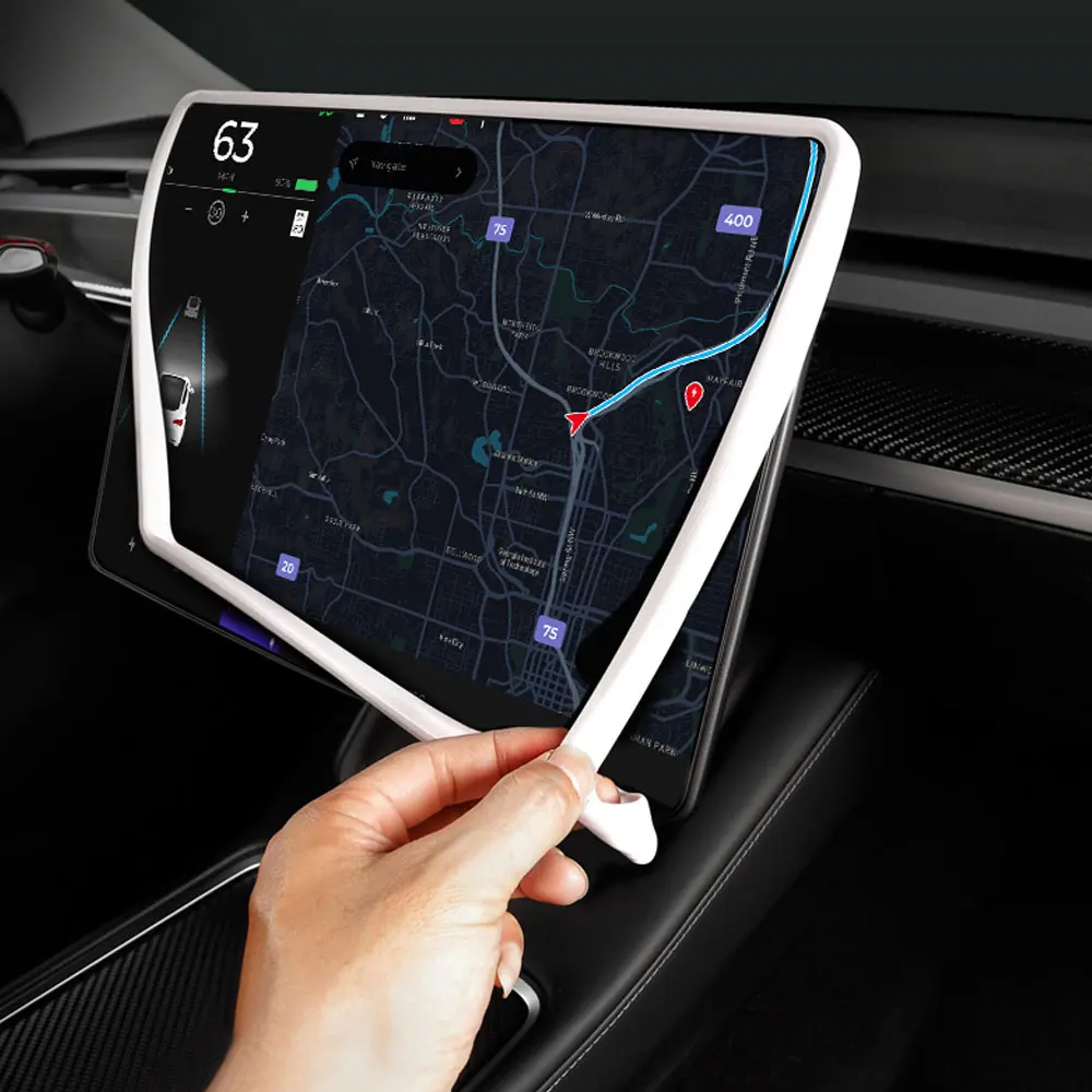 

Navigation Screen Protector Silicone Protective Frame Edge Cover Central Control Car Accessories for Tesla Model 3 Y 2022 2021