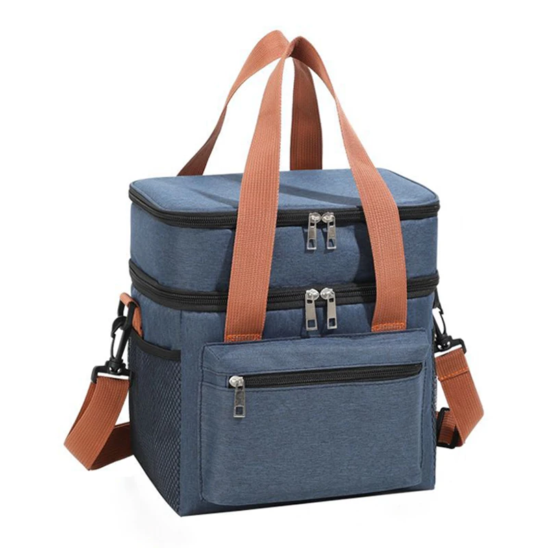 

Insulated Large Capacity 12L Cooler Bag Lunch Shoulder Cold Storage Dual Layer for Containers Leakproof Oxford Foldable Gym Tote