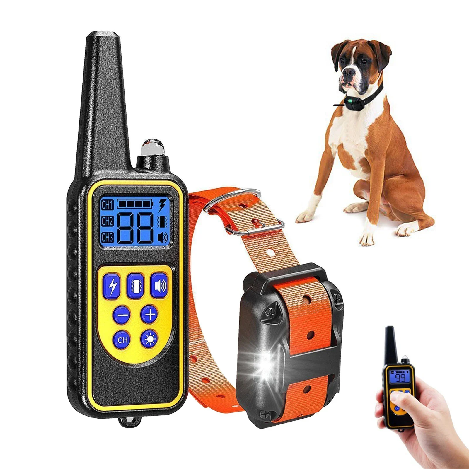 

Rechargeable Dog Training Collar Automatic Electric Shock Dog Collar Pet Collar Bark Stopper Dog Training IP67 Waterproof Kits