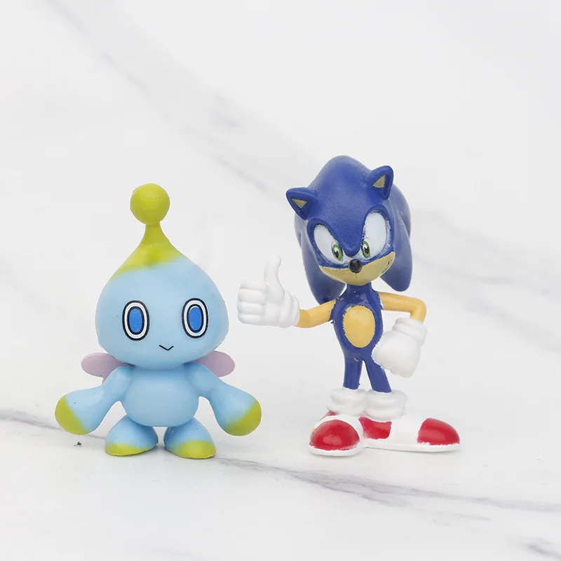 12pcs/set Sonic PVC Action Figures Cake Decorations Hedgehog Model Doll Anime Peripherals Toy Collection Ornaments Children Gift