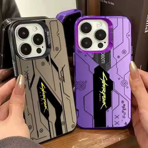 Luxury C-Cyberpunk Matte Hard Case for Samsung Galaxy S24 S25 Ultra S23 S22 S21 Plus FE A56 A36 A26 5G A16 A06 4G Note 20 Etui