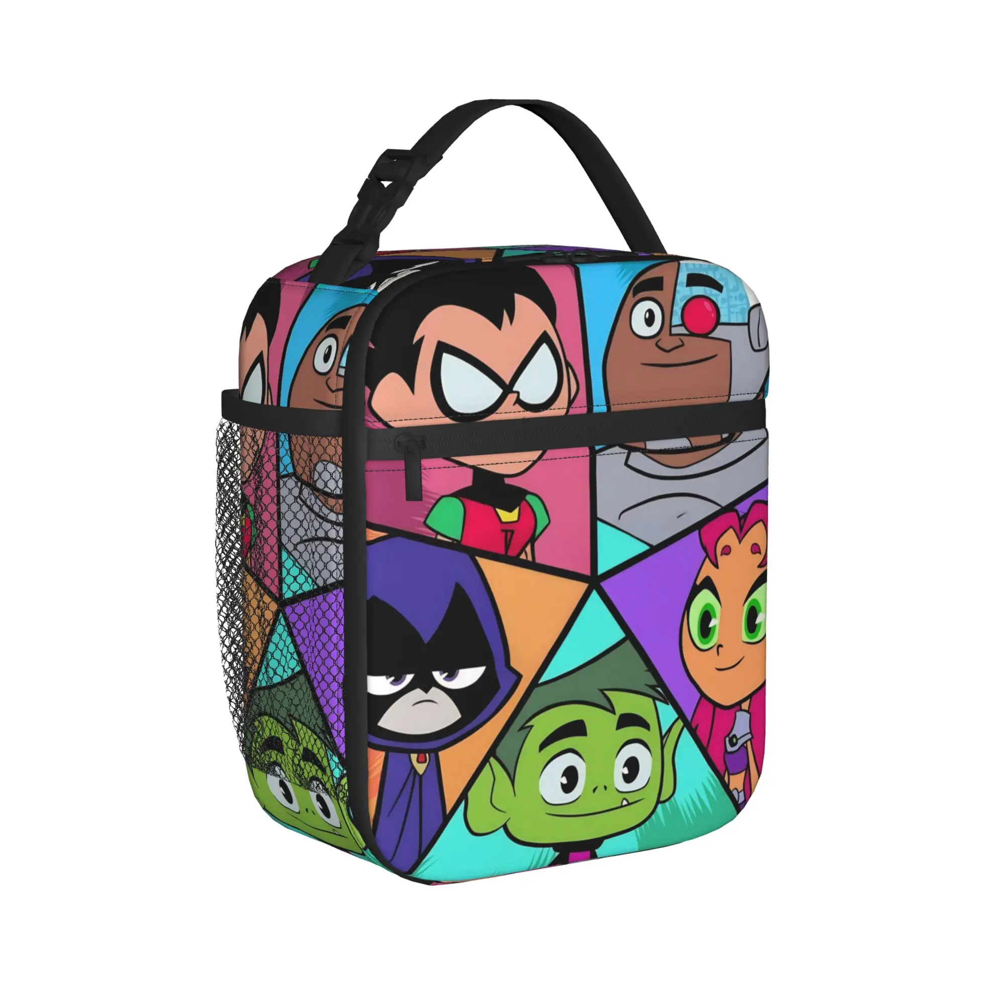 Teen Go Cartoon Insulated Lunch Bag High Capacity Teen Titans Go Lunch Container Cooler Bag Lunch Box Tote Work  Food Bag