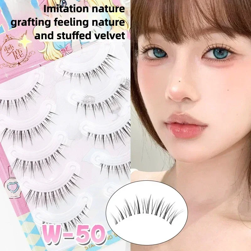 MengLu 5 Paar falsche Wimpern, natürliches Aussehen, künstliche Wimpern, transparente Terrier-Wimpern, falsche Wimpern, Make-up für Anfänger