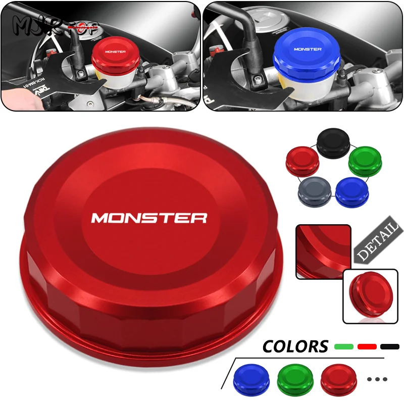 Motorcycle CNC Rear Brake Clutch Fluid Reservoir Cover For Monster 821 696 796 1100 1200/S Panigale V4 V4S V4R 1299 1199