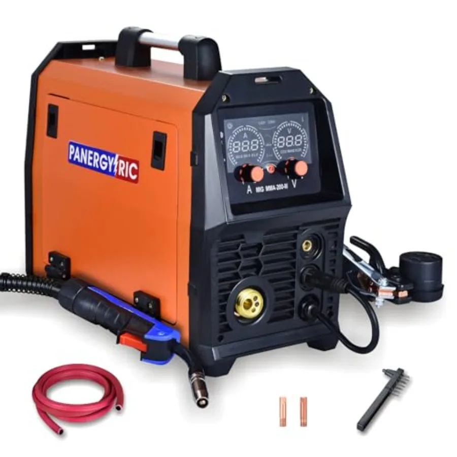 

200A Synergic Mig Welder Wire Feed Welder 4 in 1 Gas MIG/Gasless Flux MIG/Stick/Lift TIG Multi-Process Welder Machine 110V/220V