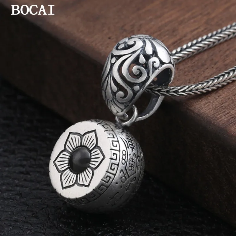 BOCAI New S999 Sterling Silver Charms Pendant for Men Women Creative Micro Carving Buddha Charm Fine Choice Jewelry