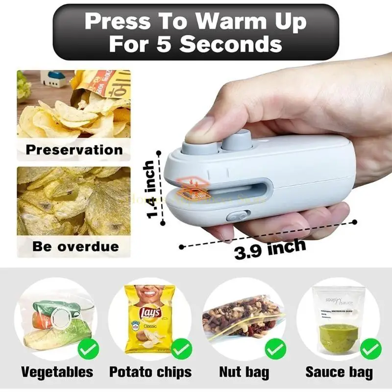 D0AB 밀봉 기계 휴대용 백 실러 식품 저장 스낵 스낵 가방 실러 ABS 재료