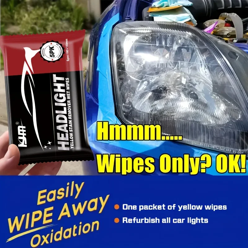 A Universal Headlight Repair Kit - Automotive headlight polishing wipes- removes oxidation,restores clarity and is easy to apply