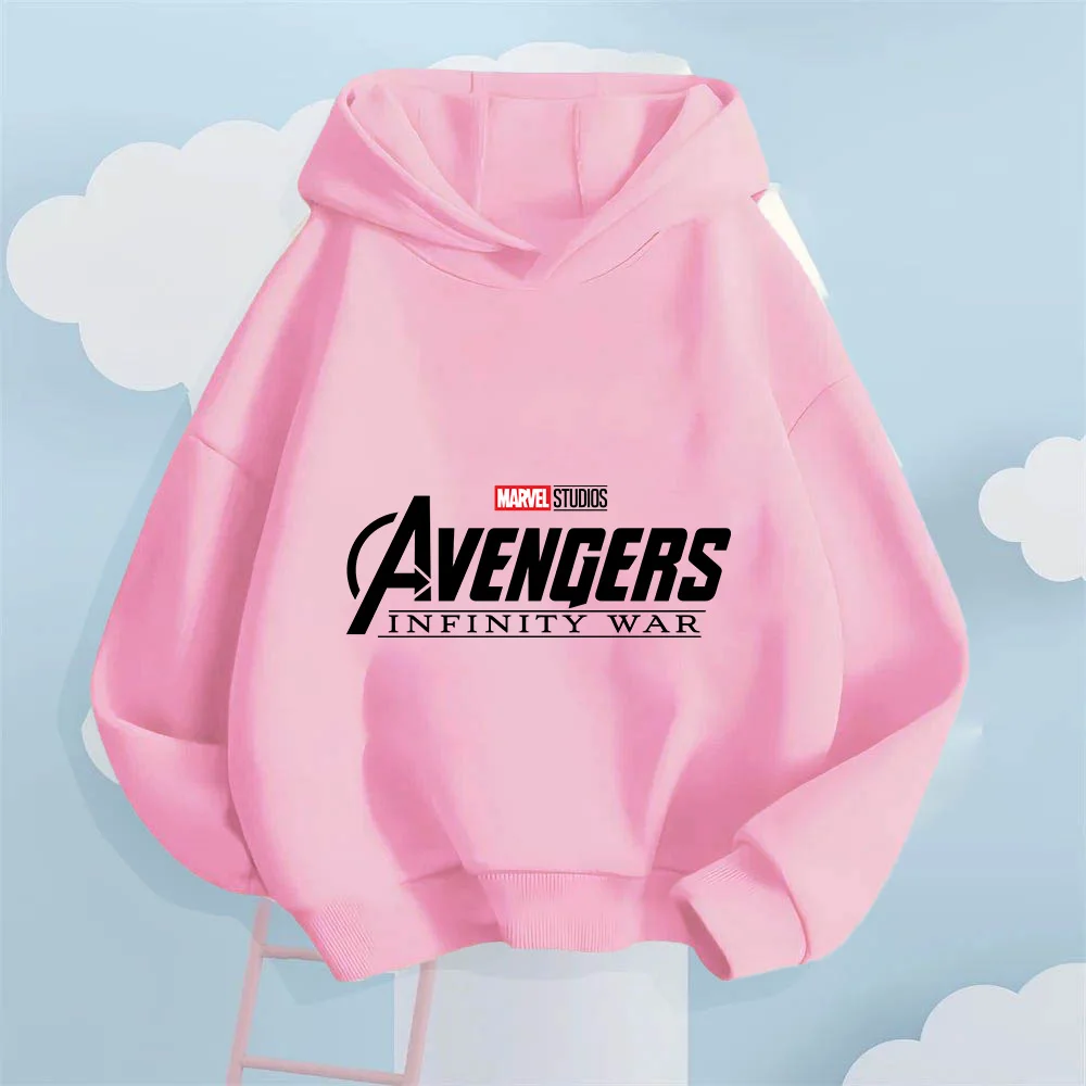Bluza dziecięca z nadrukiem kreskówkowym Avengers Marvel, wygodna, dla chłopców i dziewcząt, jesienno-zimowa, luźna, prosta bluzka codzienna.