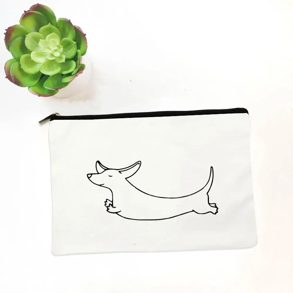 Simple Dachshund Love Lipstick Mascara Organizer Purse Travel Bag Fashion Zipper Cosmetic Bag Dog Mom Life Makeup Toiletry Pouch