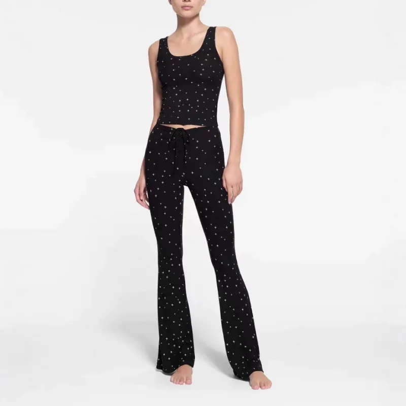 

SKIM KHY kylie the same Drawstring Pleated White Casual Trousers Women Slim Micro Slim Ladies Casual Pants