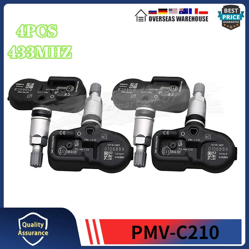 For TOYOTA Avensis Auris RAV4 Yaris Verso 42607-02031 4260702031 42607-02030 42607-30070 PMV-C210 4PCS TPMS Tire Pressure Sensor