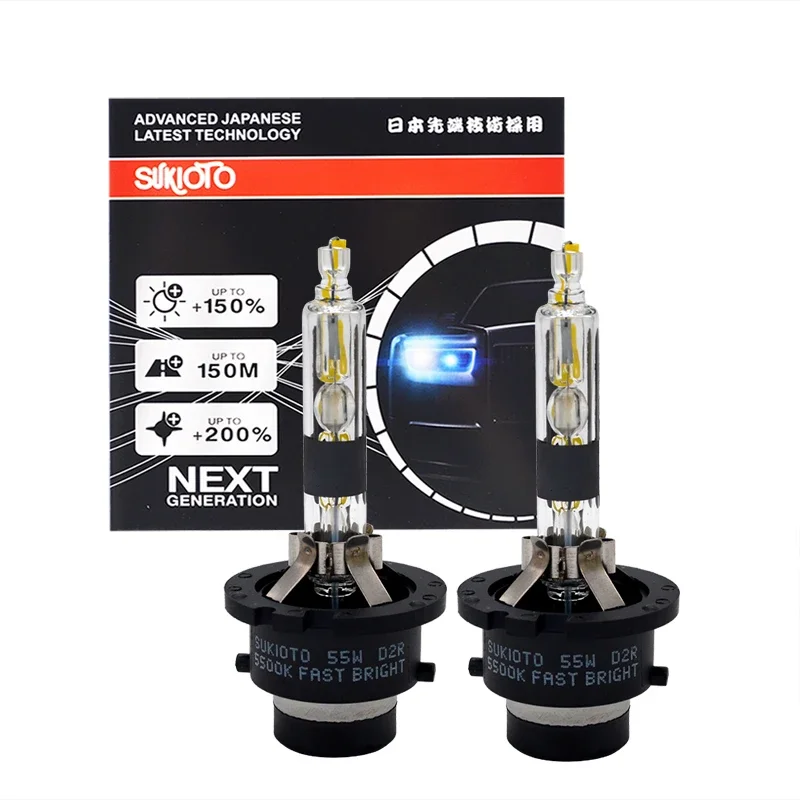 2PCS SUKIOTO JAPAN KYSQAIR VISION D2R 5500K Car Bulb 12V 55W D2S Xenon HID Lights Super Fast Bright D4S Auto Lamp D4R Xenon Kit