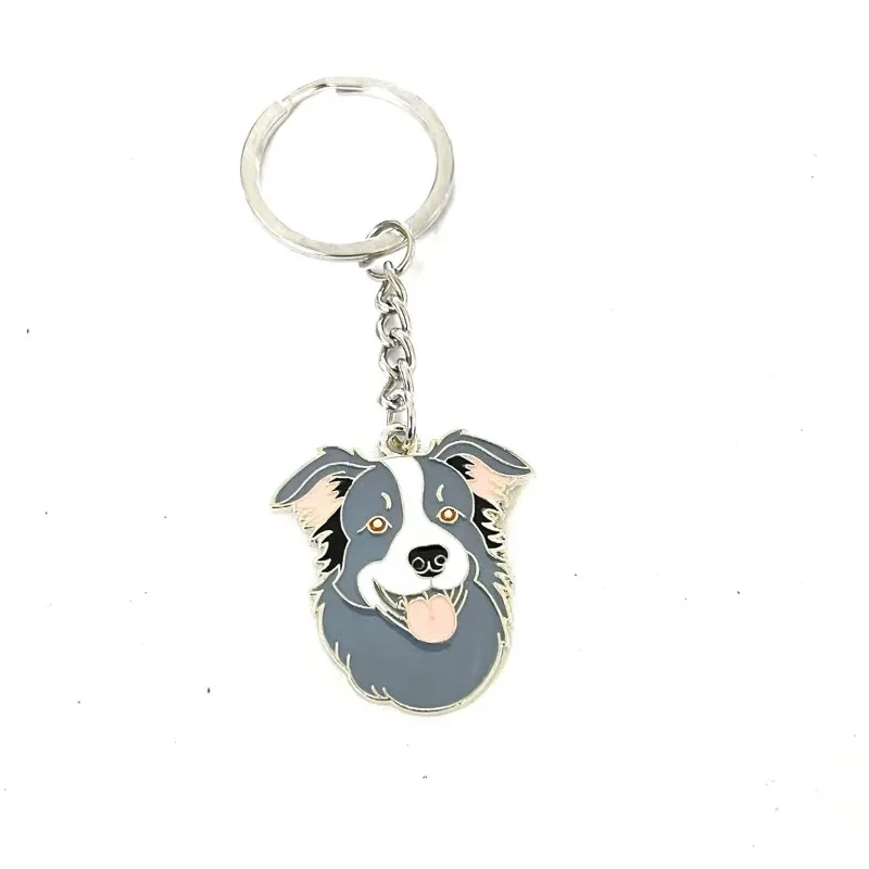 Cute Animal Pet Dog Wolf Keychain Puppy Dog Golden Retriever Metal Keyring Hanging Backpack Pendant Decorative Ornament Gifts