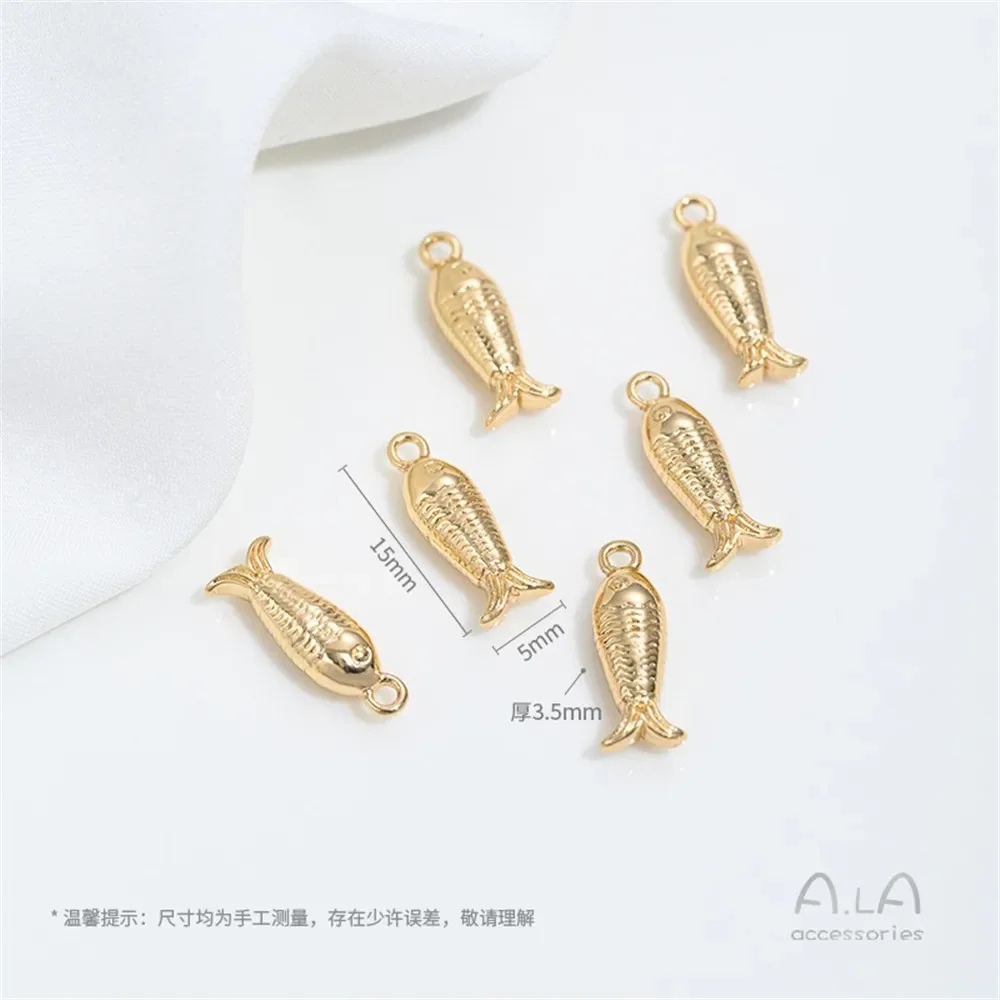 14k banhado a ouro série vida marinha pingente golfinho estrela do mar concha baleia pingente diy jóias acessórios