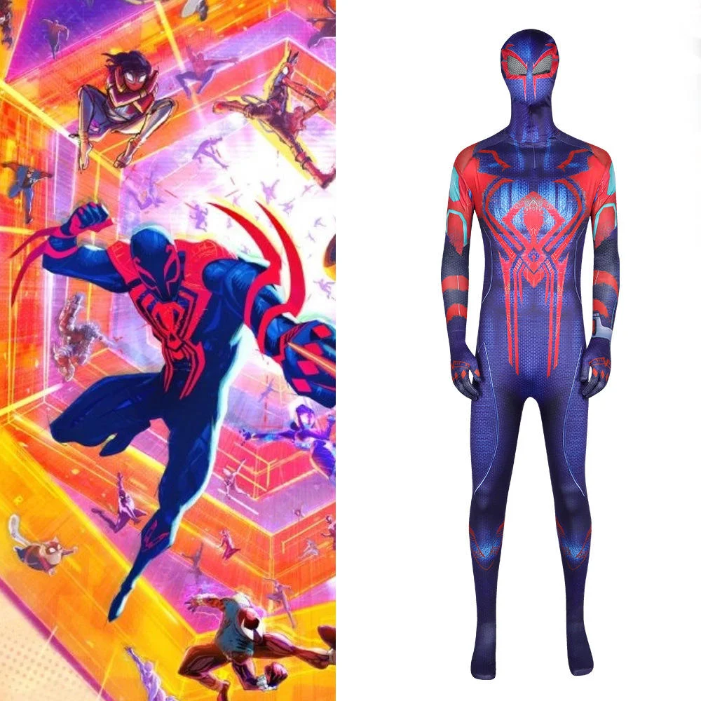 

Amazing Spider Man 2099 Cosplay Costume Miguel O'Hara Jumpsuit Superhero Zentai Bodysuits Spandex Halloween Costume for Adult
